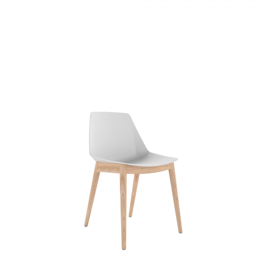 Polypropylene Shell Chair Beech Wooden 4-Leg Frame